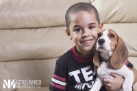 Kid with puppy